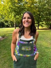 Load image into Gallery viewer, Olive Corduroy Hand Dyed BMFS Fall Tour Overalls - One Size Small left!