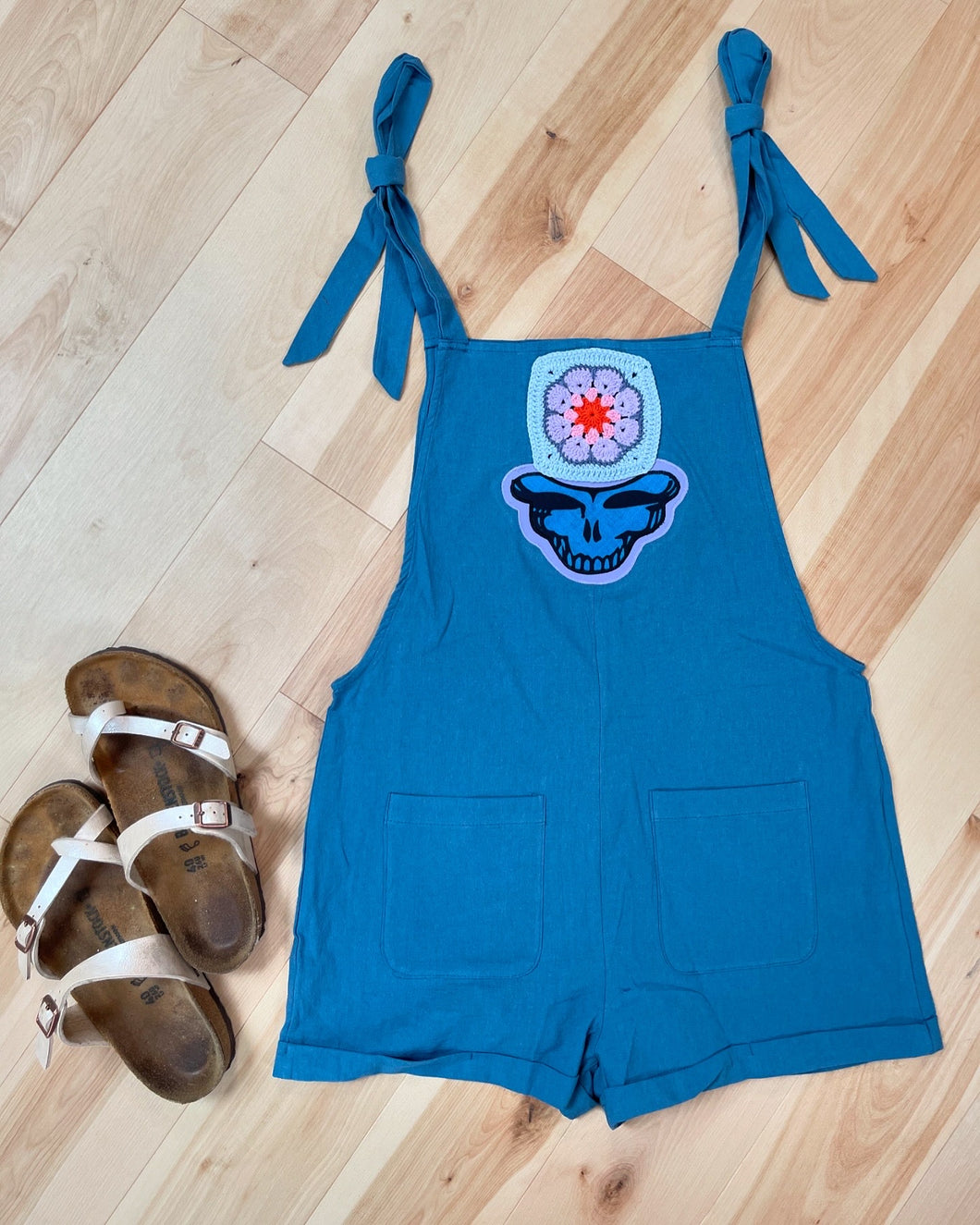 Steal Your Granny Square Linen Blend Overalls - Size Small and Medium left! (one in each size!)