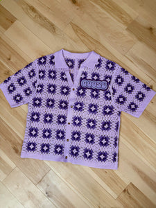 Purple Party Time Crochet Goose Shirt -  ONE Size Small and Medium