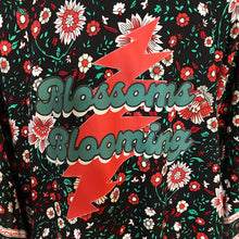 Load image into Gallery viewer, Blossoms Blooming Tie Front Black Grateful Dead Kimono -One Size Fits Most (Only 2 left!)