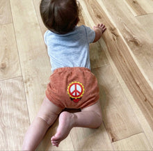 Load image into Gallery viewer, Grateful Floral Peace Stealie Rust Shorts - Size 6/9 or 12 Months