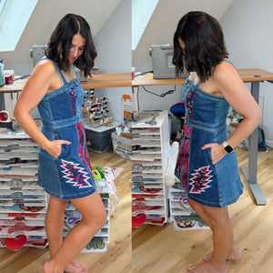 Grateful Tapestry Denim Full Zip Dress -Size Small, Large and XXL left