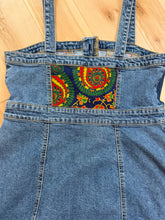 Load image into Gallery viewer, Grateful Green Tapestry Denim Full Zip Dress -ONE Size Medium left!