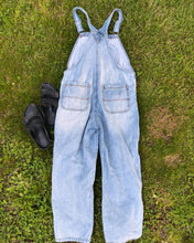 Load image into Gallery viewer, Funky Widespread Panic Paisley and Aztec Kantha Distressed Denim Overalls - Size Large!