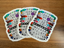 Load image into Gallery viewer, Phish Kandi Rave / Swiftie Style Friendship Bracelet STICKER - 3” x 3.96” (ONE left!)