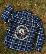 Load image into Gallery viewer, Dire Wolf Shades Of Blue Striped Grateful Flannel - ONE Size Large left!