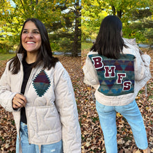 Load image into Gallery viewer, Billy Strings Fall Tour Quilted Oatmeal Pendleton Inspired Jacket - ONE Size M/L left!