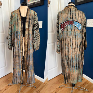 Grateful Dead Tie Dye Paisley Silk Kimono - Size Sm>L/XL
