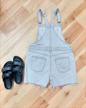 Load image into Gallery viewer, Grateful Grey Stealie Denim Cutoff Overalls - Size 10