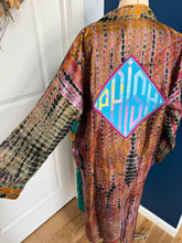 Load image into Gallery viewer, Diamond Tie Dye Silk Phish Kimono - Size Sm&gt;L/XL