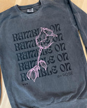 Load image into Gallery viewer, Ramble on Rose Grateful Pepper Comfort Colors Crewneck Sweatshirt -Unisex Sizes S>2XL