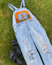 Load image into Gallery viewer, Funky Widespread Panic Paisley and Aztec Kantha Distressed Denim Overalls - Size Large!