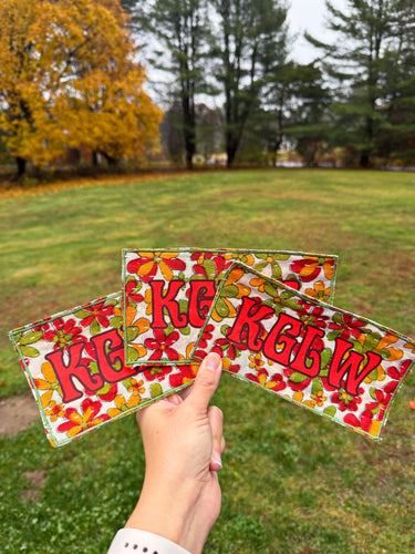 King Gizzard and the Lizard Wizard Retro Kantha Flower Patch - 7.25” x 4”