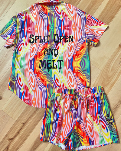 Split Open and Melt Button Down and Shorts Phish Party Set for Ladies - ONE size XXL available!