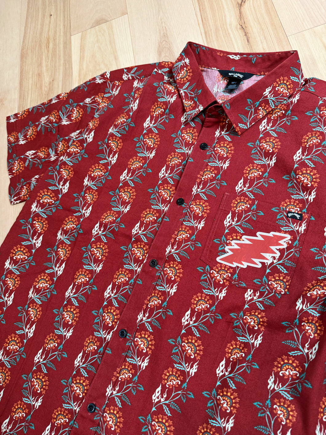Folk Floral Grateful x Billabong Buttondown Shirt - One Mens Large or XL