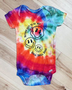 Nothing Left To Do But Smile Smile Smile Tie Dye Grateful Dead Onesie - Size 18 Months