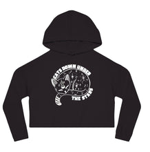 Load image into Gallery viewer, Cats Down Under The Stars Grateful Black Cropped Hoodie - One in each size made!
