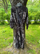 Load image into Gallery viewer, Grateful Rainbow Stripe Stealie Tie Dye Silk Kimono - Size Sm>L/XL