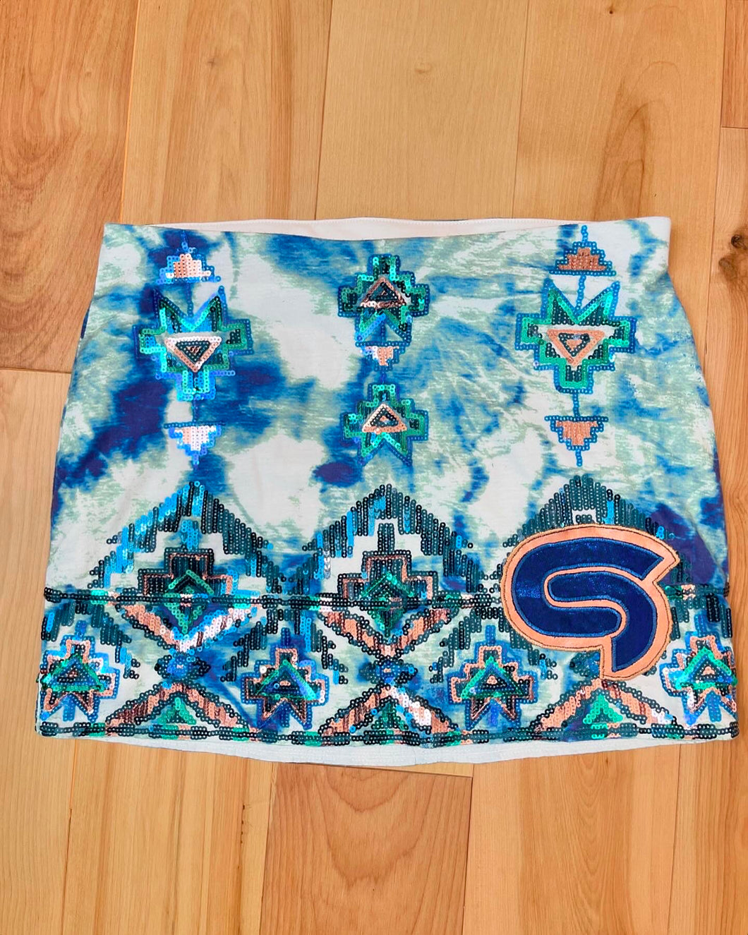 Tie Dye and Aztec Sequin STS9 Mini Party Skirt - ONE Size Small (4/6) LEFT!