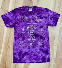 Load image into Gallery viewer, ADULT Reba Jam Doodles Purple Tie Dye Phish Tee  - Sizes S&gt;2XL