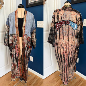Grateful Dead Tie Dye Silk Kimono - Size Sm>L/XL