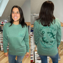 Load image into Gallery viewer, 2.0 Stealth Green Surrender to the Flow Phish Comfort Colors Crewneck- Unisex Sizes S>2XL