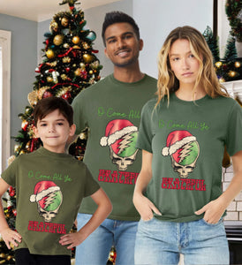 O Come All Ye Grateful Cotton Santa Stealie Tees - Toddler>Adult Sizing