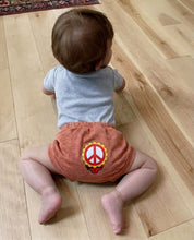 Load image into Gallery viewer, Grateful Floral Peace Stealie Rust Shorts - Size 6/9 or 12 Months