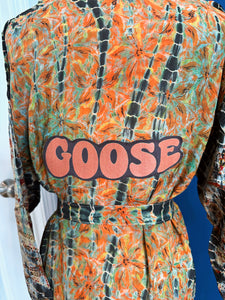 Goose Tie Dye Silk Kimono - Size Sm>L/XL