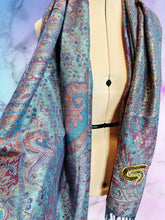 Load image into Gallery viewer, Sparkly Blue and Deep Magenta STS9 Paisley Pashmina