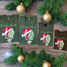 Load image into Gallery viewer, O Come All Ye Grateful Cotton Santa Stealie Tees - Toddler&gt;Adult Sizing