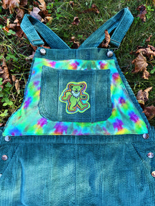 Grateful Bear Jade Tie Dye Corduroy Overall Dress - ONE Size Medium (size 8ish)