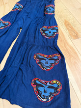 Load image into Gallery viewer, Grateful Psychedelic Stealie Swirl Wide Leg Navy Pants - Size S, M and L