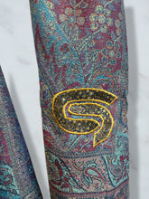Load image into Gallery viewer, Sparkly Blue and Deep Magenta STS9 Paisley Pashmina