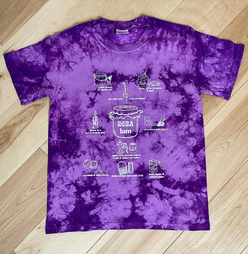 YOUTH Purple Reba Jam Doodles Phish Tie Dye Tee - Youth S, M or L