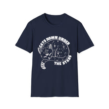 Load image into Gallery viewer, Cats Down Under the Stars Grateful Cosmic Kitty Unisex Softstyle T-Shirt