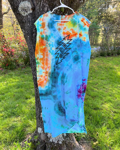 Grateful Tie Dye Mountain Maxi Dress - Size XXL