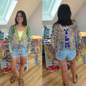 You Enjoy My Funky Phish Paisley Tie Front Summer Boho Wrap - One size fits ALL (Last One!)