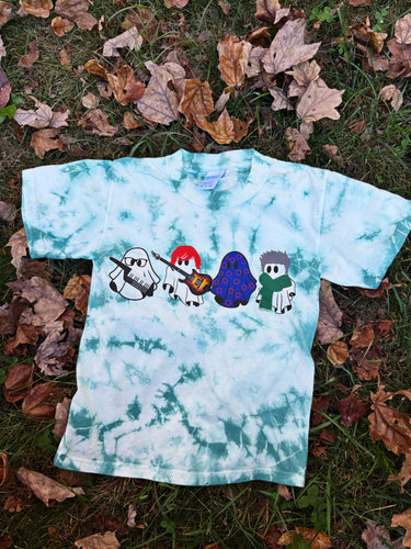 YOUTH Teal Tie Dye Phish Ghost Cuties Tee -  YOUTH XS>XL left