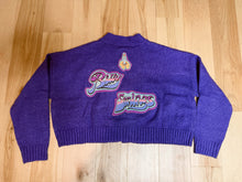 Load image into Gallery viewer, Billy Strings Long Haired Ladies Purple Oversized Cropped Cardigan - Size S/M, M/L, L/XL