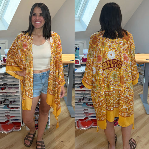 Gild the Lily Golden BMFS Tapestry Tassel Kimono - One Size