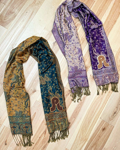 Purple or Green Pretty Lights Paisley Pashmina