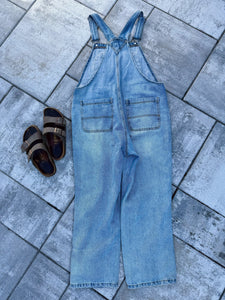 Phish Kantha Pocket Distressed Denim Overalls - Size Large