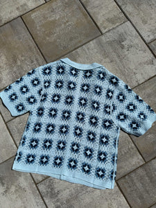 Blue Indian Crochet Widespread Panic Shirt -  ONE Men’s Size Medium and Large!