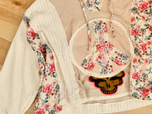 Load image into Gallery viewer, Peace is DEAD Floral Almond Patchy Ribbed Grateful Hoodie - ONE Size S/M left!