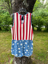 Load image into Gallery viewer, Wave That Flag U.S. Blues Grateful Romper - Size Medium left!