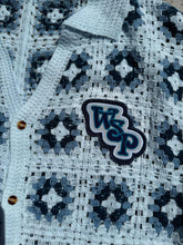 Load image into Gallery viewer, Blue Indian Crochet Widespread Panic Shirt -  ONE Men’s Size Medium and Large!
