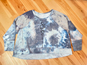 Just the Bubbles Tie Dye and Lace Plus Size Phish Top - Size 3X