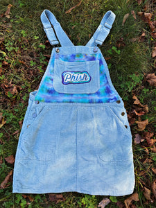 Tie Dye and Corduroy Phish Overall Jumper/Dress - One Size Small!