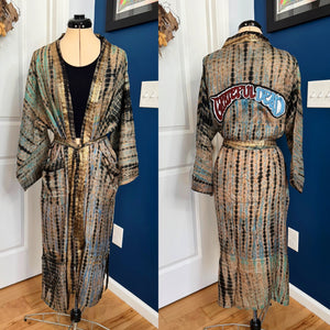 Grateful Dead Tie Dye Paisley Silk Kimono - Size Sm>L/XL